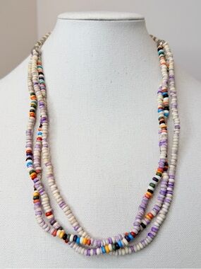 Handmade Southwest-style Multi-strand Necklace Featuring Colorful Heishi Beads